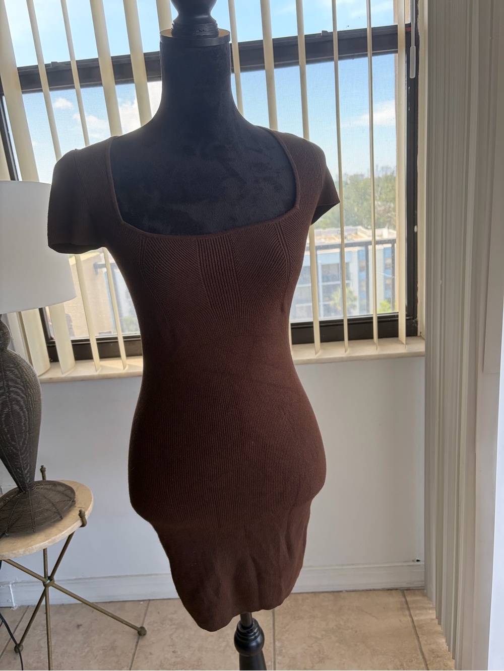 Aritzia Babaton Emerge Sweater Dress Coffee Bean Brown Small S